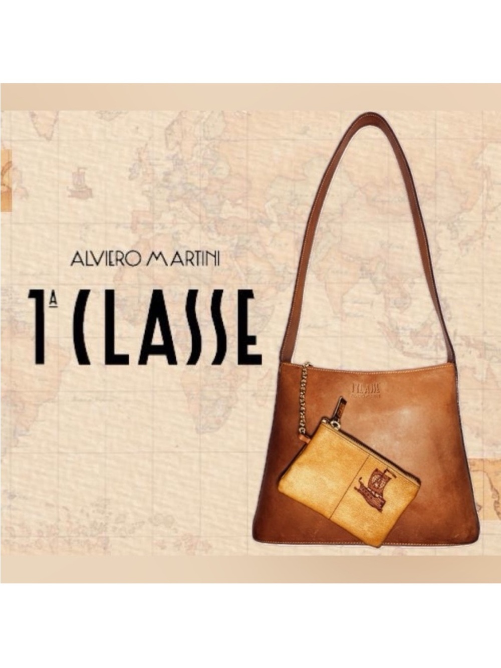 1A CLASSE ALVIERO MARTINI | Vintage Leather Shoulder Purse Bag Made In Italy